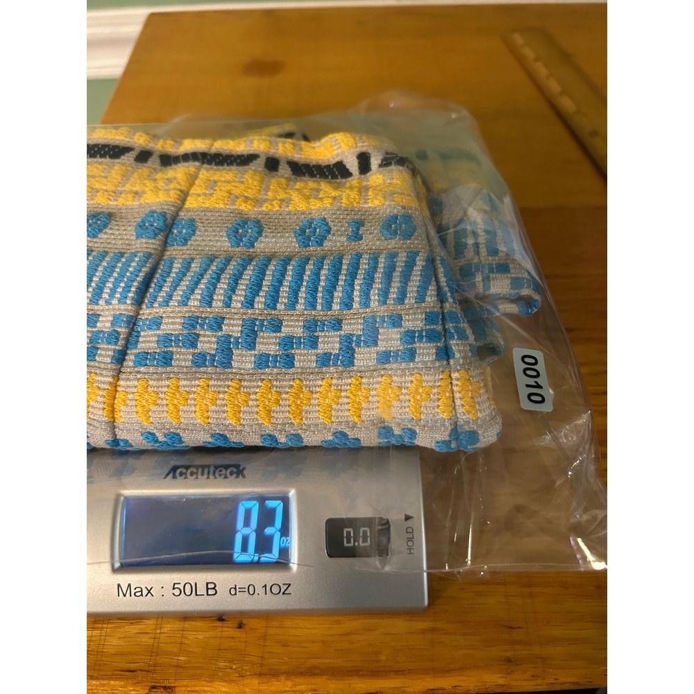 Zara Woman Yellow Blue Geometric Jacquard Mini Skirt Size S Tapestry A-Line - Picture 12 of 12